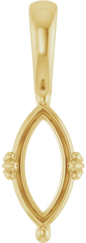 Pakabukas „Decorative Prong Solitaire“ 14k yellow gold Marquise 11mm x 5.5mm (1)