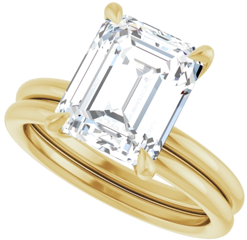 Sužadėtuvių Žiedas „Claw-Prong Solitaire“ 14k yellow gold Emerald 10mm x 8mm (10)