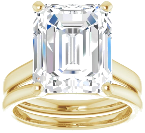 14K Yellow 12x10 mm Emerald Engagement Ring Mounting (8)