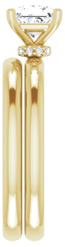 Sužadėtuvių Žiedas „Accented“ 14k yellow gold Square 5mm (9)