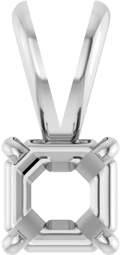 Pakabukas „Solitaire“ 14k white gold Asscher 4.5mm (1)