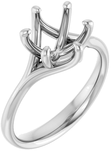 Sužadėtuvių Žiedas „Solitaire“ 14k white gold Round 8.2mm (1)