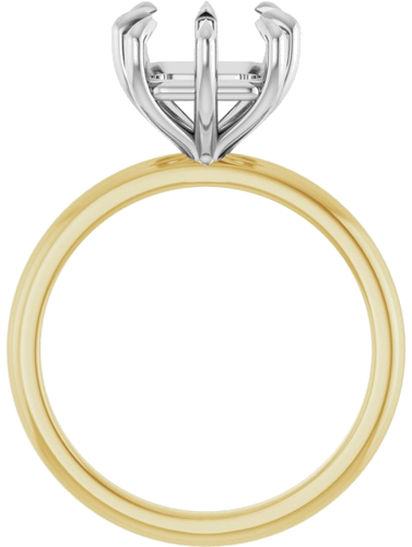 Sužadėtuvių Žiedas „Claw-Prong“ 18k yellow/white gold Asscher 8mm (2)