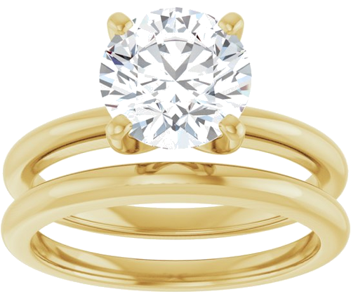 14K Yellow  8 mm Round Solitaire Engagement Ring Mounting (8)