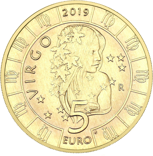 2019 San Marinas Mergelė (Zodiakas) 5 eurų moneta (1)