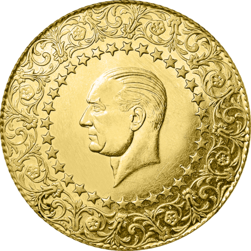 50 kuruş Ataturk Turkey (1923-2005) gold coin (1)