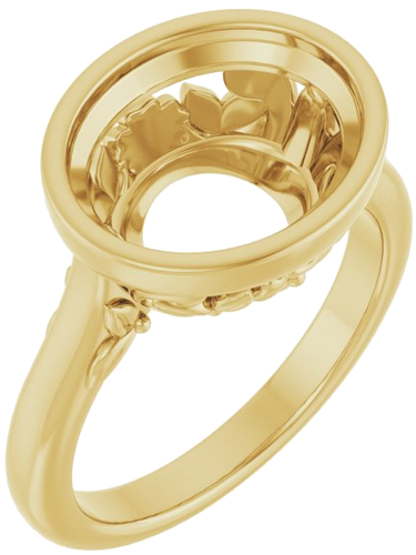 Sužadėtuvių Žiedas „Bezel-Set“ 14k yellow gold Oval 12mm x 10mm (1)