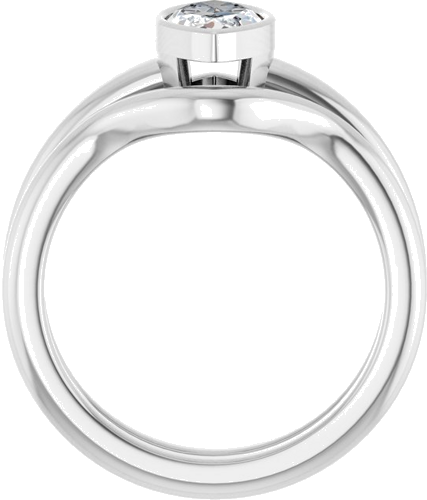 Sužadėtuvių Žiedas „Bezel-Set Solitaire“ 14k white gold Marquise 10mm x 5mm (7)