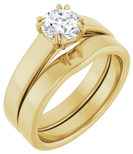 Sužadėtuvių Žiedas „Double Claw-Prong Solitaire“ 14k yellow gold Round 5.8mm (6)