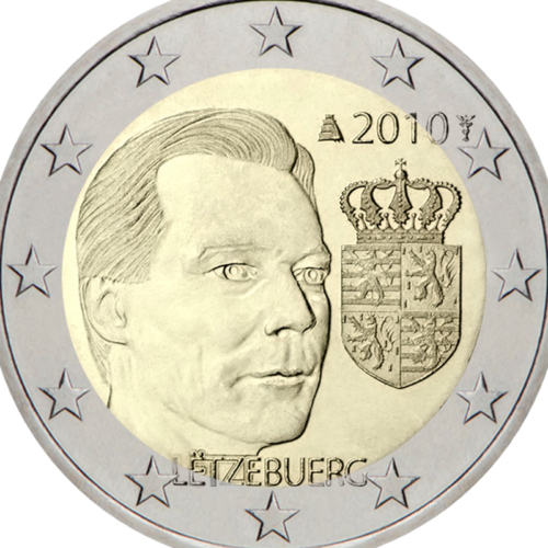 2010 Liuksemburgas Hercogo herbas 2 eurų moneta (2)