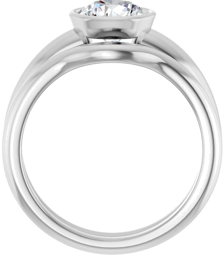 Sužadėtuvių Žiedas „Bezel-Set Solitaire“ 14k white gold Round 7mm (7)