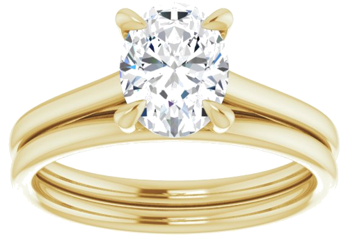 Sužadėtuvių Žiedas „Claw-Prong Solitaire“ 10k yellow gold Oval 8mm x 6mm (8)