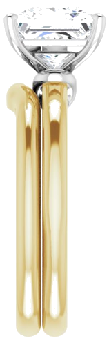 14K Yellow   White  7.5 mm Square Solitaire Engagement Ring Mounting (9)