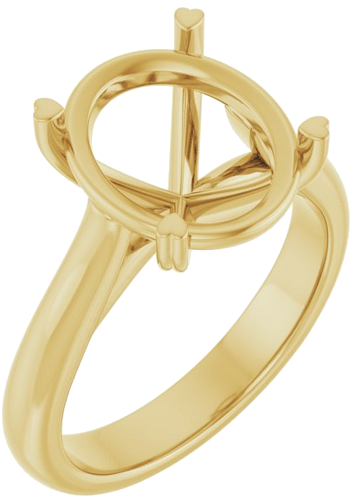 Sužadėtuvių Žiedas „Hearts on Top™“ 14k yellow gold Oval 12mm x 10mm (1)