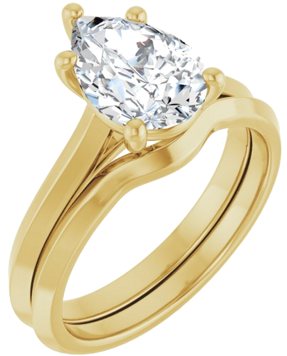 14K Yellow 10x7 mm Pear Solitaire Engagement Ring Mounting (6)