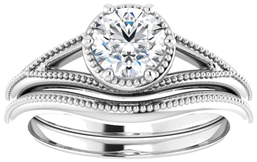 Sužadėtuvių Žiedas „Solitaire“ 14k white gold Round 5.8mm (8)