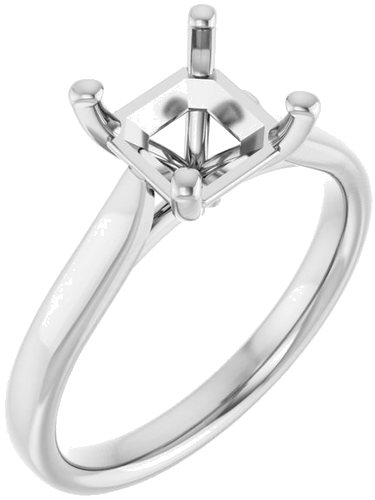 Sužadėtuvių Žiedas 14k white gold Asscher 7mm (1)