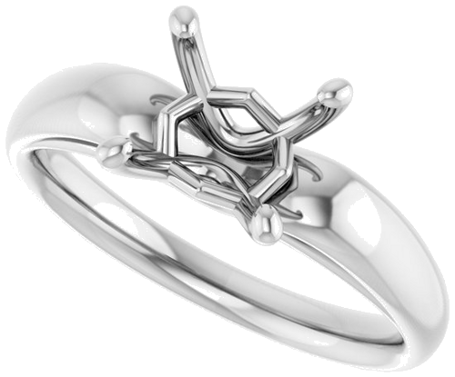 Sužadėtuvių Žiedas 14k white gold Oval 9mm x 7mm (5)