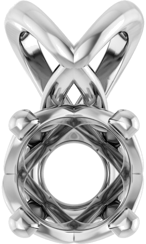 14K White 5 mm Round Solitaire Pendant Mounting (1)