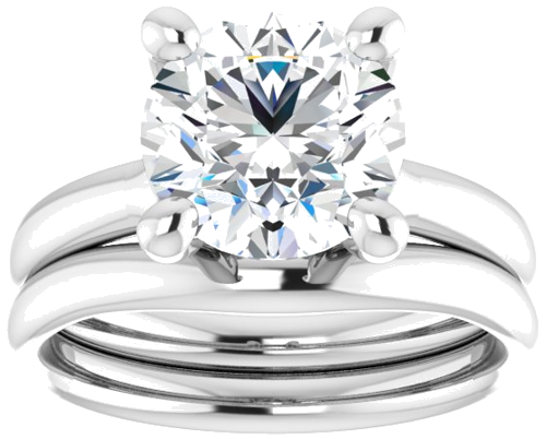 Sužadėtuvių Žiedas „Solitaire“ 14k white gold Round 9mm (8)