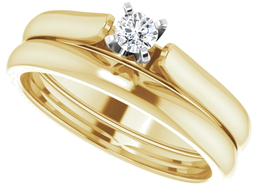 Sužadėtuvių Žiedas „Solitaire“ 14k yellow/white gold Round 3.2mm (9)