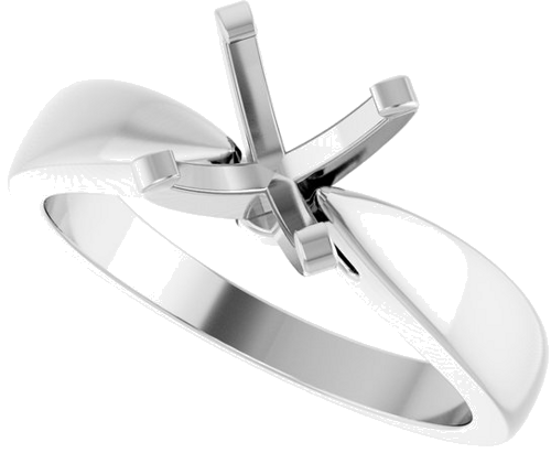 Platinum 7.4 mm Round Solitaire Engagement Ring Mounting (5)