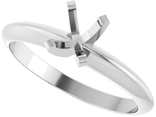 Sužadėtuvių Žiedas „Solitaire“ 585 Baltojo Aukso Oval 6mm x 4mm (5)