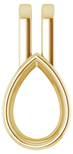 14K Yellow 9x6 mm Pear Pendant Mounting (1)
