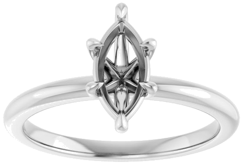 Sužadėtuvių Žiedas „Claw-Prong“ 14k white gold Marquise 9mm x 4.5mm (3)