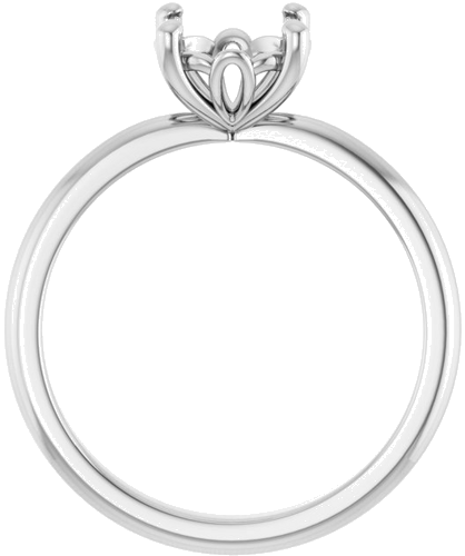 14K White 7.4 mm Round Solitaire Engagement Ring Mounting (2)