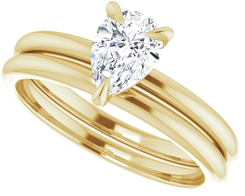 14K Yellow  7x5 mm Pear Solitaire Engagement Ring Mounting (10)