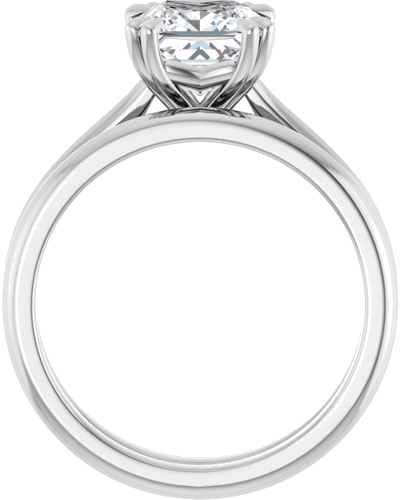Sužadėtuvių Žiedas „Double Claw-Prong“ 950 Platinos Square 6.5mm (7)