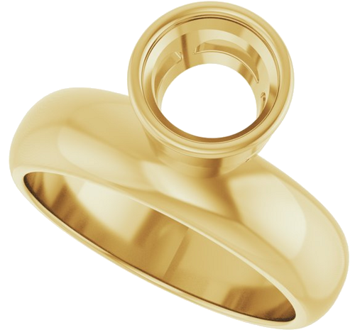 14K Yellow 7 mm Round Solitaire Engagement Ring Mounting (5)