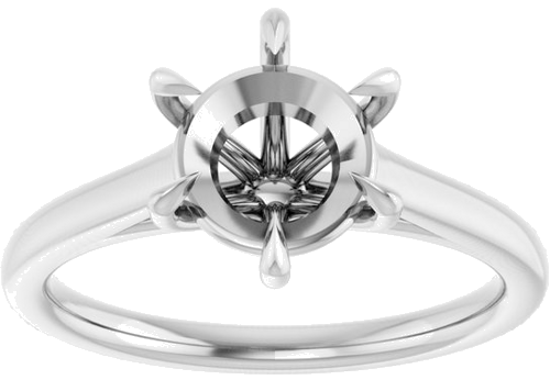 Sužadėtuvių Žiedas „Claw-Pong“ 14k white gold Round 8mm (3)