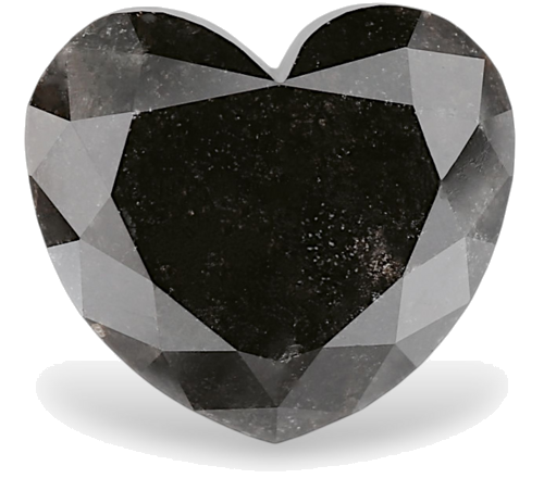 4.12 carat Fancy Black-VVS2 Natūralus Heart Deimantas (1)