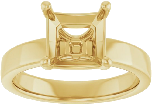 Sužadėtuvių Žiedas „Solitaire“ 14k yellow gold Asscher 8mm (3)