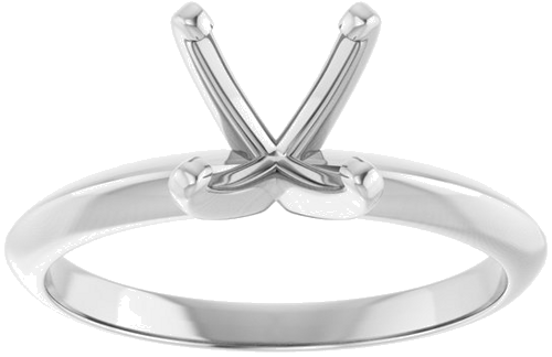 14K White 7.3-7.7 mm Round 4-Prong Light Solitaire Ring Mounting (3)