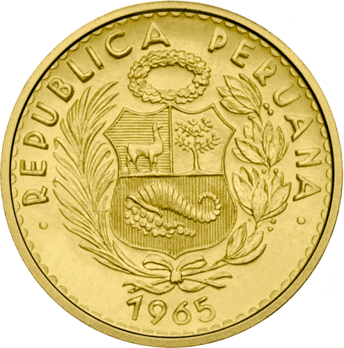 10 Soles Oro (1956-1969) Peru Respublikos auksinė moneta (2)