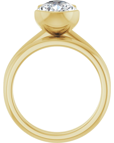 Sužadėtuvių Žiedas „Half-Bezel“ 14k yellow gold Pear 12mm x 8mm (7)