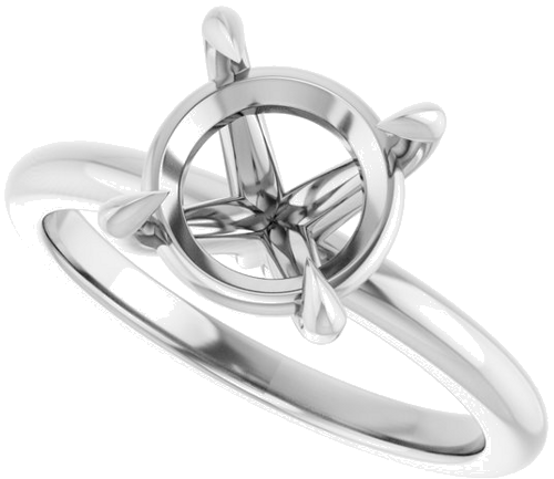Platinum 9 mm Round Solitaire Engagement Ring Mounting (4)