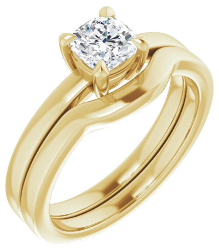 Sužadėtuvių Žiedas „Claw-Prong Solitaire“ 14k yellow gold Cushion 5mm (6)