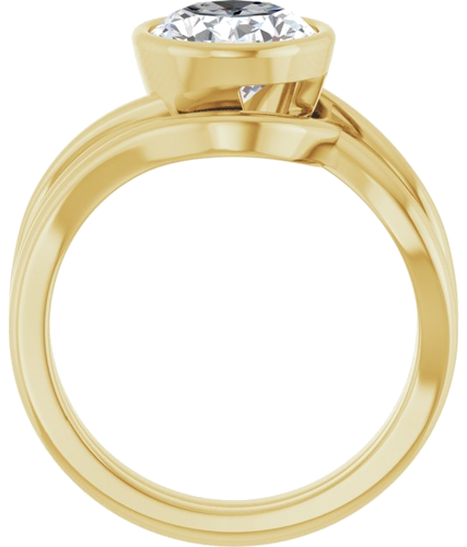 Sužadėtuvių Žiedas „Bezel-Set“ 14k yellow gold Oval 10mm x 8mm (7)