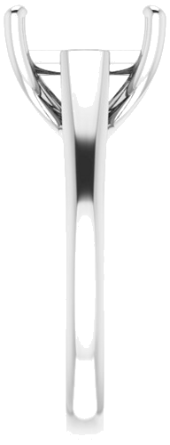 14K White 9 mm Square Solitaire Engagement Ring Mounting (4)