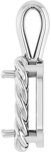 14K White  7x5 mm Emerald Pendant Mounting (3)