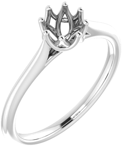 Sužadėtuvių Žiedas „Solitaire“ 585 Baltojo Aukso Round 5.2mm (1)