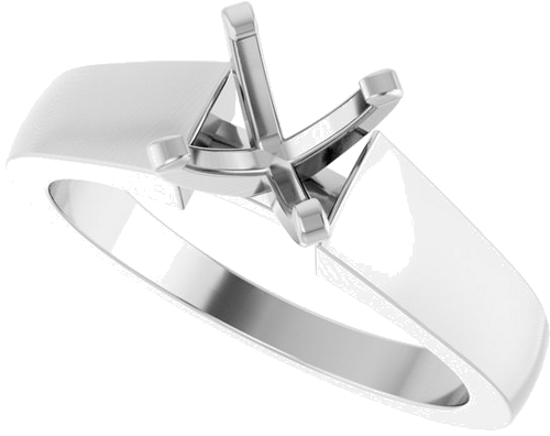 14K White 6.5 mm Round Solitaire Engagement Ring Mounting (5)