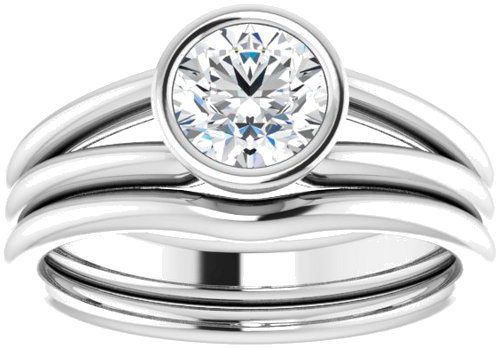 14K White 6 mm Round Engagement Ring Mounting (8)