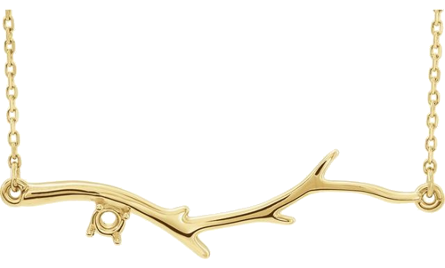 14K Yellow 1-Stone Family Branch 16-18  Necklace Mounting (1)