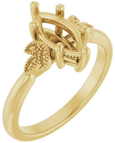 Sužadėtuvių Žiedas „Solitaire“ 14k yellow gold Marquise 10mm x 5mm (1)