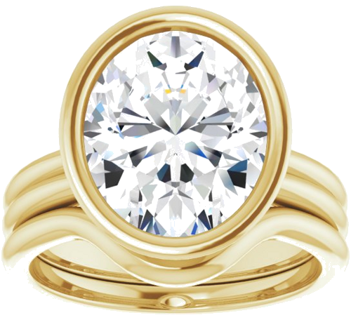 Sužadėtuvių Žiedas „Bezel-Set Solitaire“ 10k yellow gold Oval 12mm x 10mm (8)